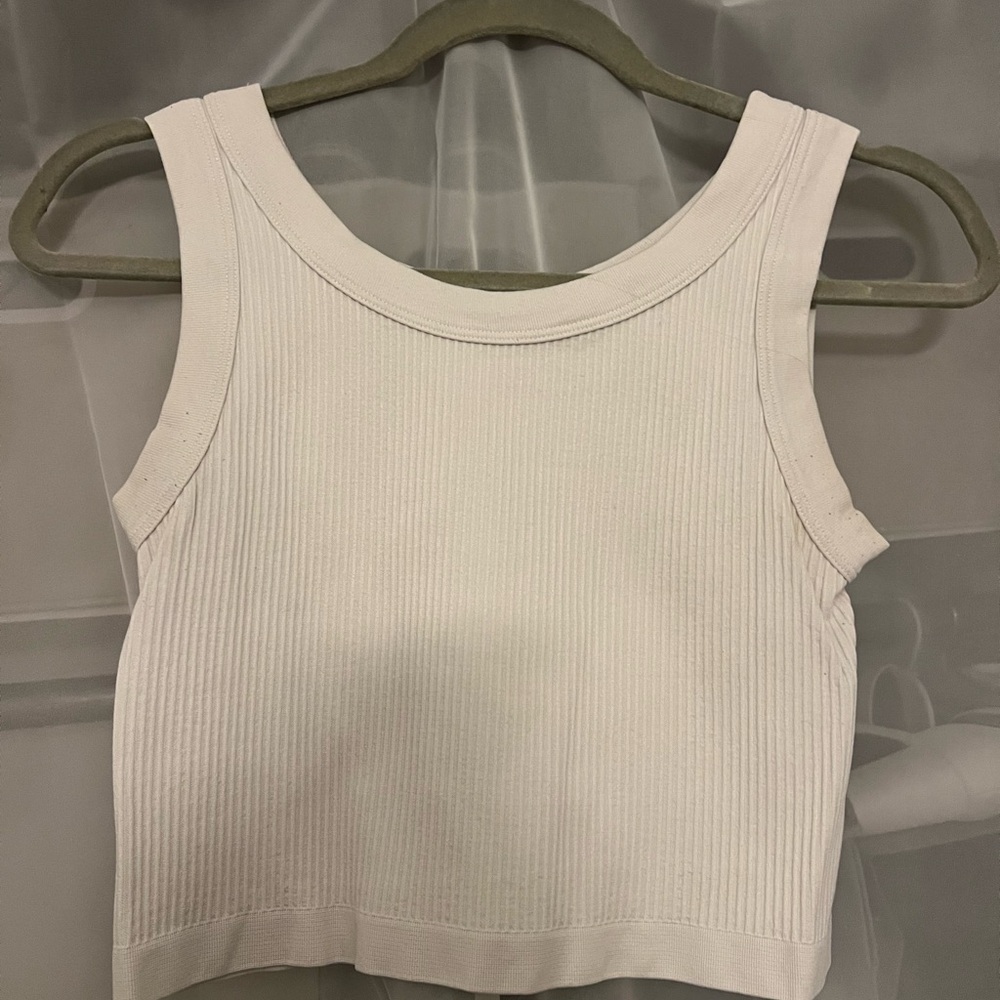 Urban Outfitters Cream Ribbed Tank Top